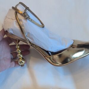 Badgley Mischka 8 Indie II Gold Women's Designer Stiletto Heels